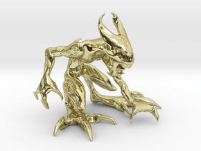 2.5" Small Croutching Fire Sprite in 18K Gold Plated