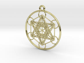 Metatrons Cube Pendant in 18K Gold Plated