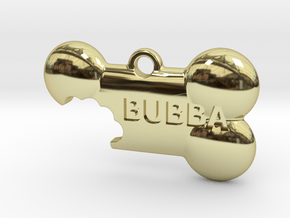 BubbaTag, Dog Bone Bite, Large in 18K Gold Plated