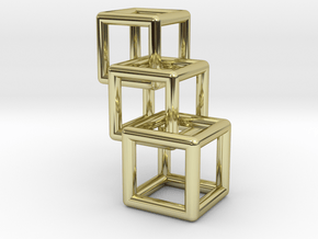 3D Cubes Pendant in 18K Gold Plated