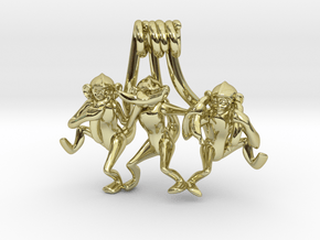 Three wise monkeys in 18K Gold Plated