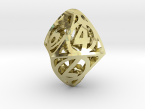 Twisty Spindle d8 in 18K Gold Plated