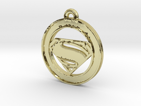 Clasic Superman Circle-pendant in 18K Gold Plated