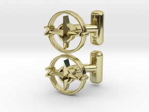 Compass Cufflinks, Part of the NEW Nautical Collec in 18K Gold Plated