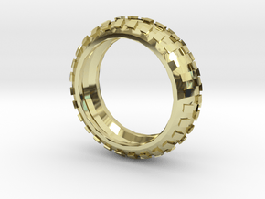 Motorcycle/Dirt Bike/Scrambler Tire Ring Size 13 in 18K Gold Plated