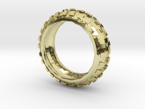 Motorcycle/Dirt Bike/Scrambler Tire Ring Size 12 in 18K Gold Plated