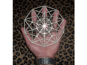 5D Hypercube 5.5" in Polished Bronzed Silver Steel