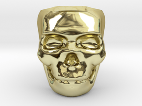 Skull Ring Size 7.25 in 18K Gold Plated