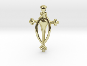 Fish Cross pendant in 18K Gold Plated