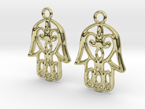 Hamsa Hand Earrings in 18K Gold Plated