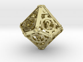 Steampunk d10 in 18K Gold Plated