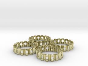 Crinkled Napkin Rings (4) in 18K Gold Plated
