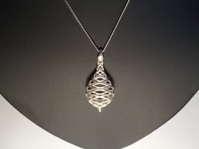 Raindrop in Motion Pendant 3 in Polished Silver