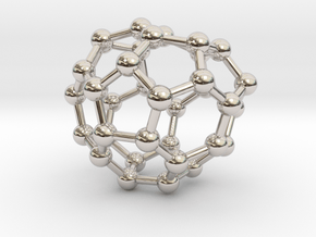 0035 Fullerene c36-07 c1 in Rhodium Plated Brass