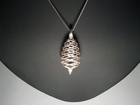 Raindrop in Motion Pendant 2 in Polished Silver