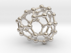 0031 Fullerene c36-03 c1 in Rhodium Plated Brass