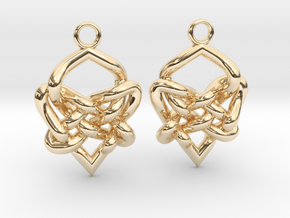 Celtic Heart Knot Earring in 14k Gold Plated Brass