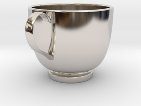 Turkish Coffee Cup in Rhodium Plated Brass