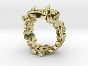 Oni-Gawara Ring in 18K Gold Plated