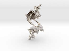 Cosmographic Overdose - Finger Ornament - 20mm in Rhodium Plated Brass