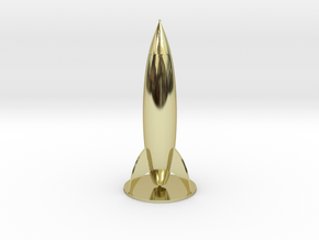 Small Retro Rocket V2 (6cm tall) in 18K Gold Plated