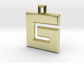 ABC Pendant - G Type - Solid - 24x24x3 mm in 18K Gold Plated