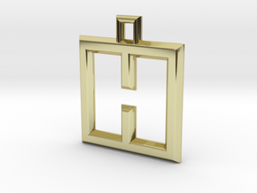 ABC Pendant - H Type - Wire - 24x24x3 mm in 18K Gold Plated