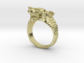 Size 7 Direwolf Sigil Ring in 18k Gold Plated Brass: 7 / 54