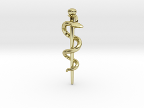 Snake rod pendant (medicine) in 18K Gold Plated