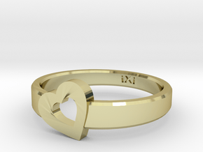Simple Love Heart Ring - Size 5 in 18K Gold Plated