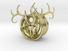 1 & 13/16 inch Antler Tunnels in 18K Gold Plated