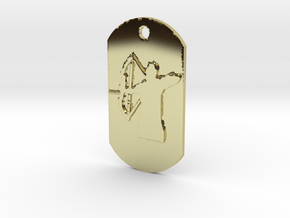 Bow Hunter Dog Tag in 18K Gold Plated