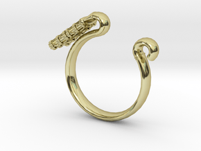 Pharaoh Staff & Tassel Ring - Sz. 7 in 18K Gold Plated