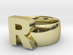 R Ring in 18K Gold Plated