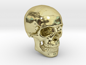 18mm 0.7in Human Skull Crane Schädel че́реп in 18K Gold Plated