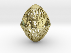 Twisty Spindle d20 in 18K Gold Plated