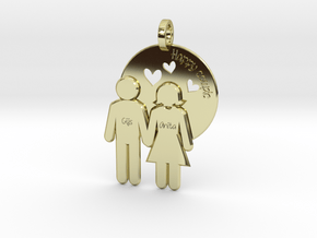 Wedding Present Pendant husband and wife in 18K Gold Plated