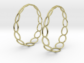 Curvy Wire 1 Hoop Earrings 50mm in 18K Gold Plated