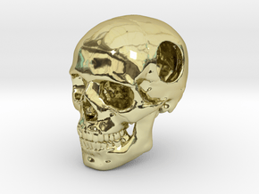 18mm .7in Bead Human Skull Crane Schädel че́реп in 18K Gold Plated