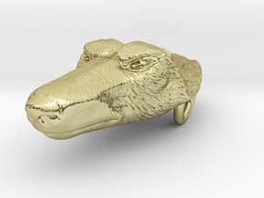 Wolf head W/ Fur Texture (Large) in 18K Gold Plated
