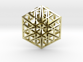 Triangular Hexagon Pendant in 18K Gold Plated
