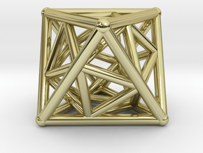 Golden Octahedron Pendant #2 in 18K Gold Plated