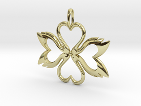 Swan-Heart Pendant in 18K Gold Plated