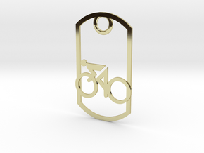 Cyclist - racing - dog tag in 18K Gold Plated