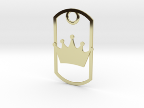 Crown dog tag in 18K Gold Plated