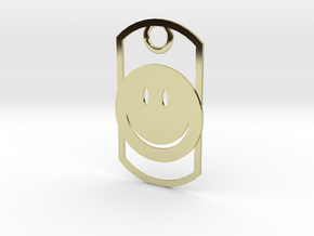 Happy face dog tag in 18K Gold Plated