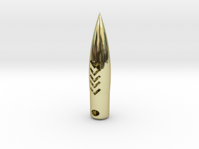 50 Caliber  Hogs-tooth Pendant Round in Premium Me in 18K Gold Plated