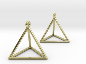 Tetrahedron Earrings in 18K Gold Plated
