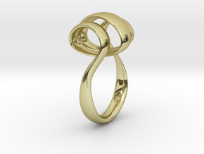 Triple Curl ring in 18k Gold Plated Brass: 6 / 51.5