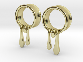 1 Inch Bleeding Tunnels 2 in 18K Gold Plated